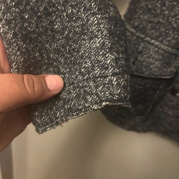 Les Copains jacket - navy herringbone wool blend military inspired blazer jacket - Picture 4 of 12